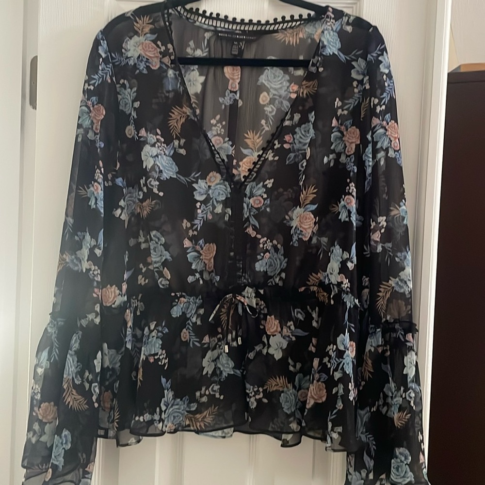 WHBM floral blouse with matching cami